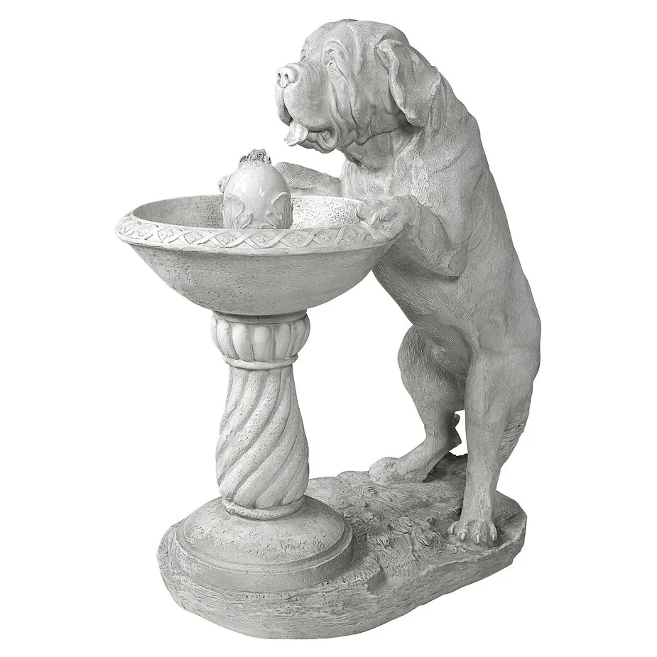 Quenching a Big Thirst Sculptural Dog Fountain