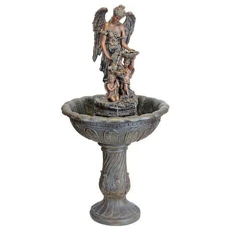Heavenly Moments Angel Sculptural Fountain: Green Bronze Finish