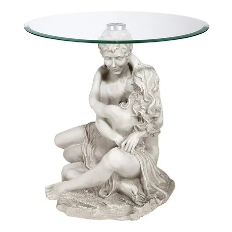 Lovers in the Arms of Romance Glass-Topped Sculptural Table