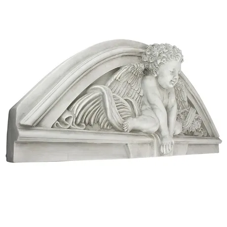 Cherubs Grande Welcome Sculptural Wall Pediment