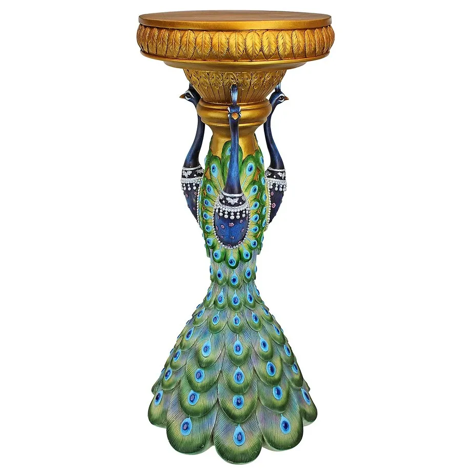 Great Ruler Peacock Sculptural Pedestal Column