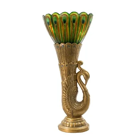 Art Deco Peacock Sculptural Table Lamp: Each