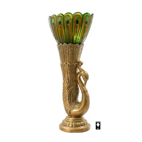 Art Deco Peacock Sculptural Table Lamp: Each