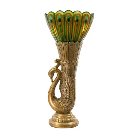 Art Deco Peacock Sculptural Table Lamp: Each