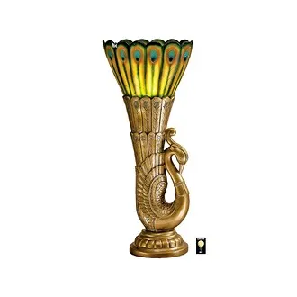 Art Deco Peacock Sculptural Table Lamp: Each