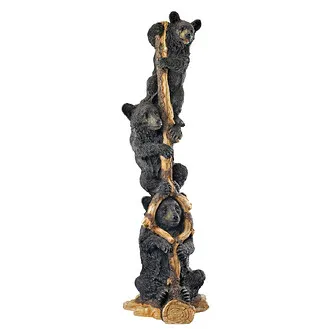Black Bear Cubs Up a Tree Statue