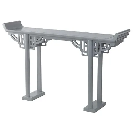 Forbidden City Asian Console Table: Gray