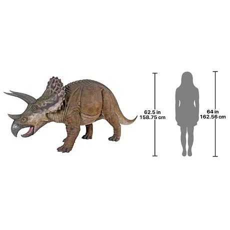 Jurassic-Sized Triceratops Dinosaur Statue