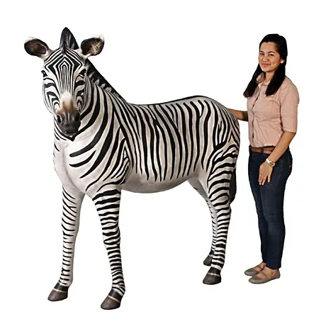 Grand-Scale African Zebra Statue