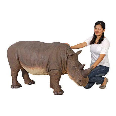 Grand-Scale African Rhinoceros Wildlife Statue