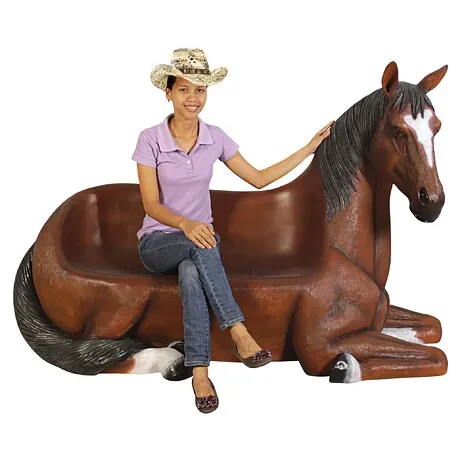 Saddle-Up Horse Photo Op Sculptural Bench