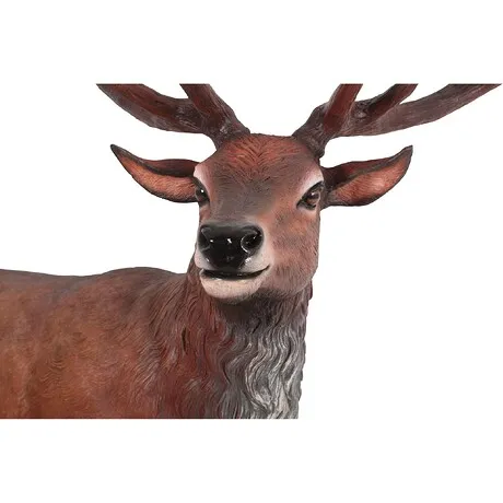 Grande-Scale Red Deer Buck Statue with Base
