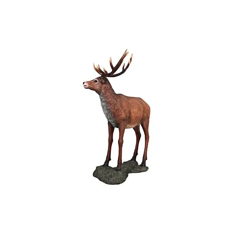 Grande-Scale Red Deer Buck Statue with Base