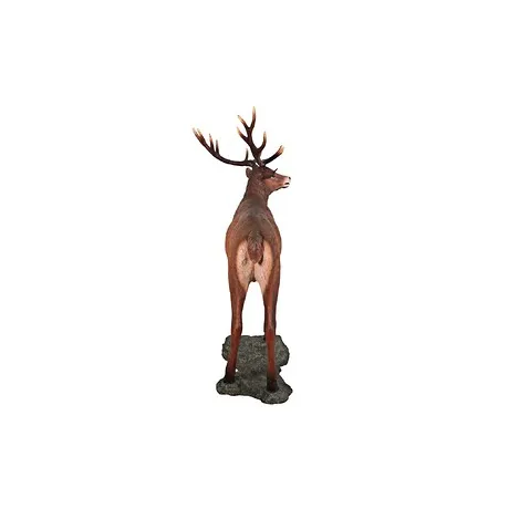 Grande-Scale Red Deer Buck Statue with Base