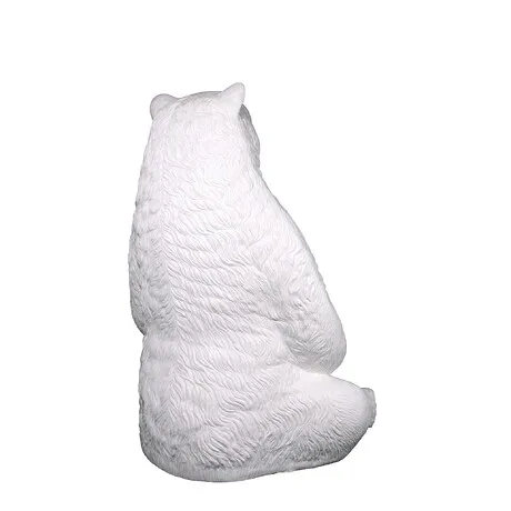 Sitting Pretty Oversized Polar Bear Statue with Photo-Op Paw Seat