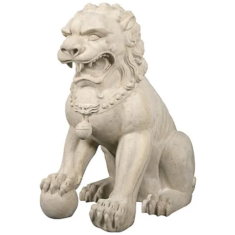 Grand Palace Chinese Lion Foo Dog Statue: Male (alone)