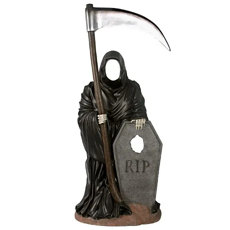 Halloween Grim Reaper Graveyard Ghoul Photo Op Life-Size Statue