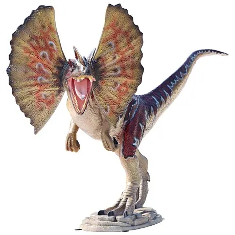 Jurassic-Sized Dilophosaurus Dinosaur Statue