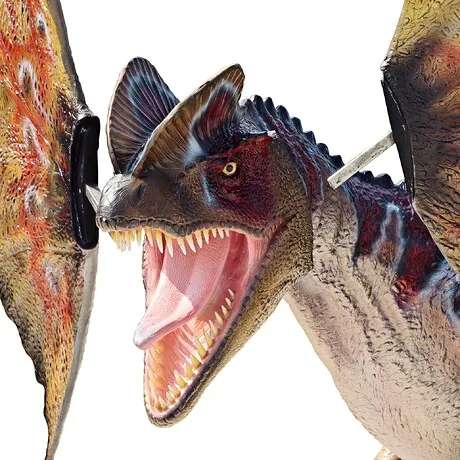 Jurassic-Sized Dilophosaurus Dinosaur Statue