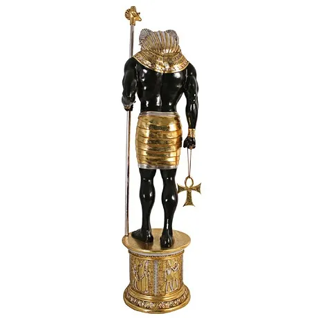 The Egyptian Grand Ruler Collection: Life-Size Khnum Statue atop a Temple Column Mount