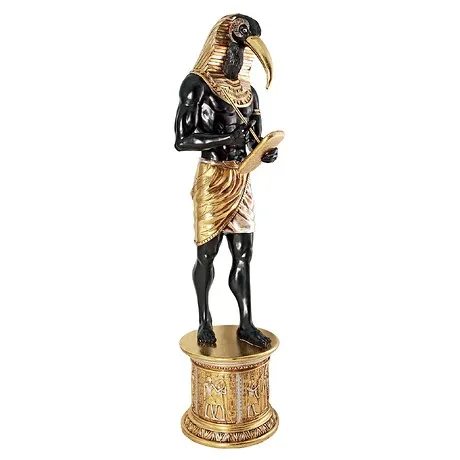 The Egyptian Grand Ruler Collection: Life-Size Thoth Statue atop a Temple Column Mount