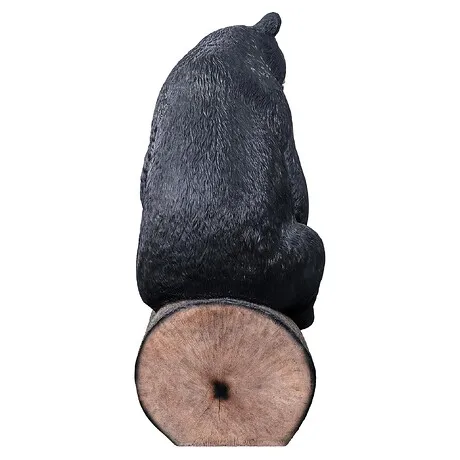 Black Bear on a Log Photo-Op Sculptural Bench