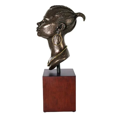 African Maiden Princess Sculptural Bust