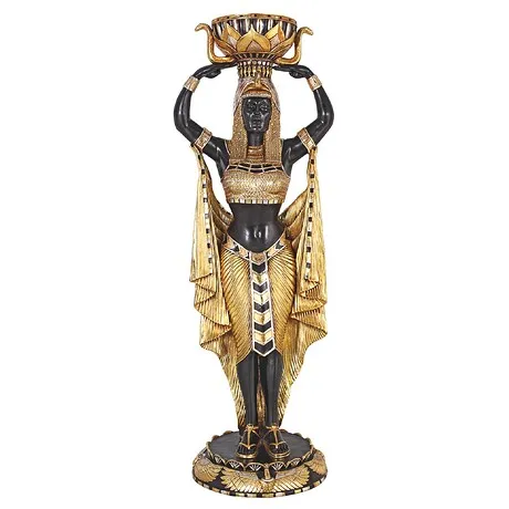 Cleopatra's Egyptian Nubian Maiden with Urn: Grande-Scale Statue