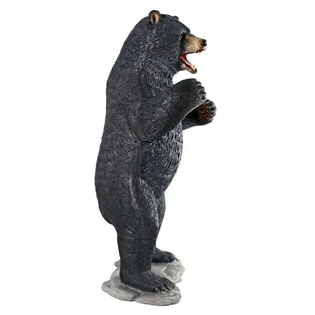 Growling Black Bear Life-Size Statue