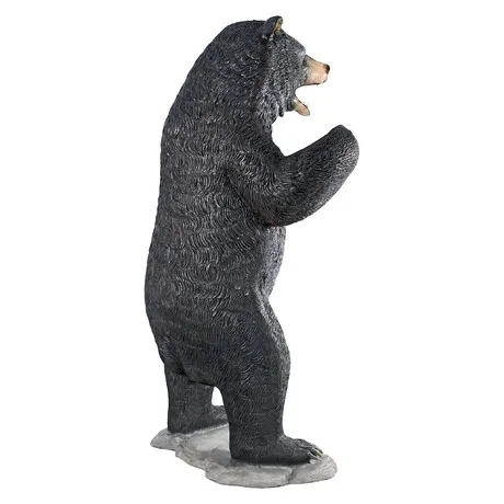 Growling Black Bear Life-Size Statue