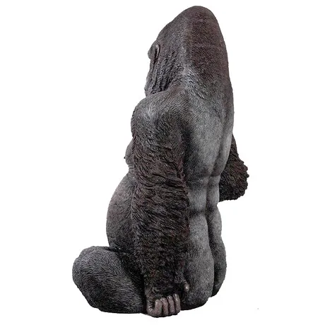 Black-Back Western Lowland Gorilla Giant Great Ape Statue
