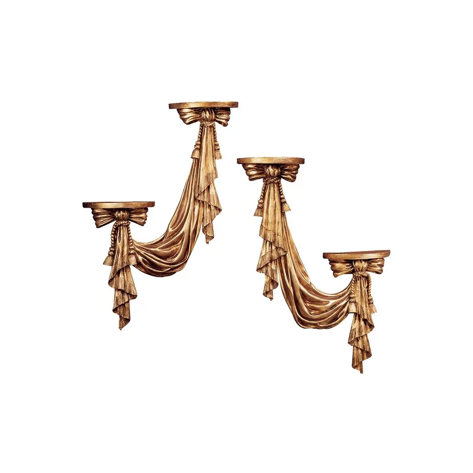 Saint Louis Draped Sculptural Wall Accent Shelf Set