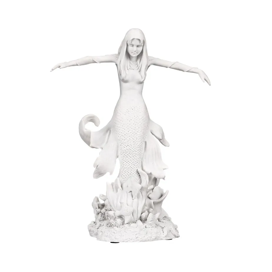 Ocean's Queen Mermaid: Bonded Marble Resin Statue