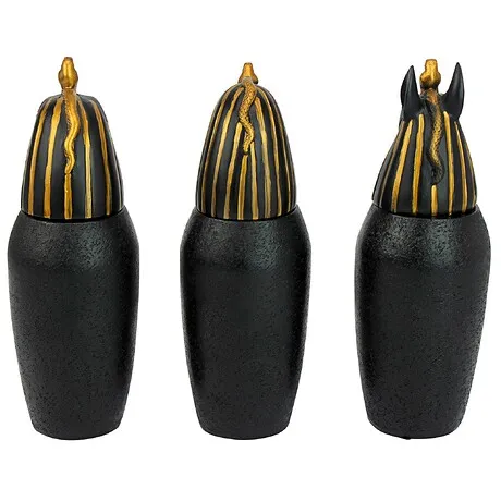 The Three Egyptian Canopic Jars of the Pharaoh's Tomb