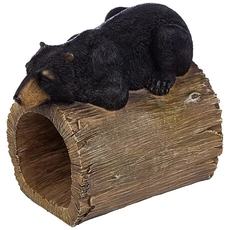 Black Bear Gutter Guardian Downspout Statue