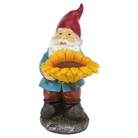 Sunflower Sammy Garden Gnome Bird Feeder Statue