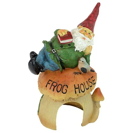 Gnome Frog House Garden Statue