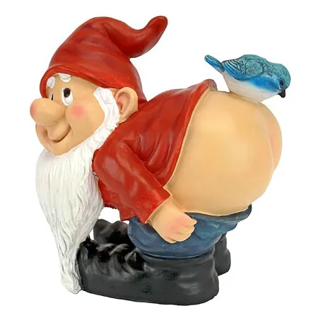 Loonie Moonie Bare Buttocks Garden Gnome Statue: Medium