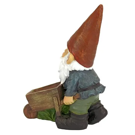 Wheelbarrow Willie Garden Gnome Statue
