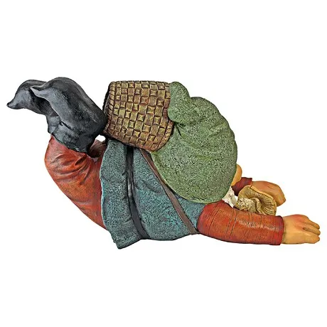 Clumsy Karl the Mushroom Hunter Gnome Statue