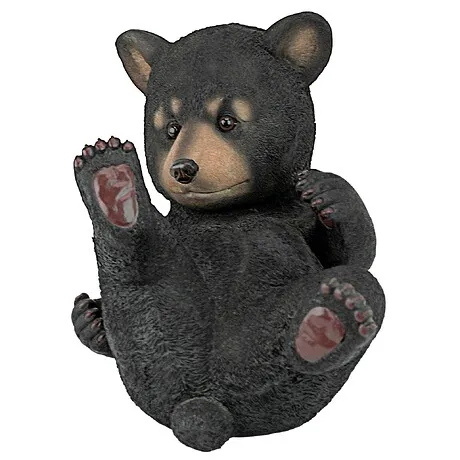 Roly-Poly Black Bear Cub Statue: Rolling Bear