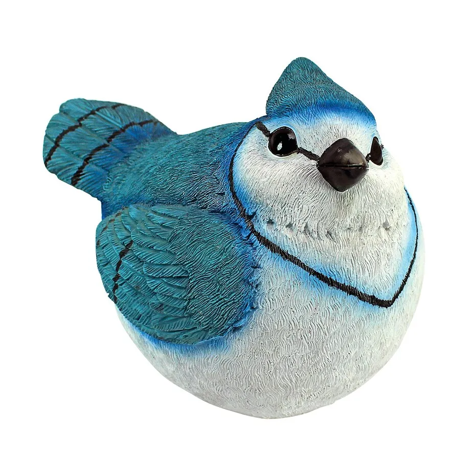 Blue Jay Burly Bird Statue