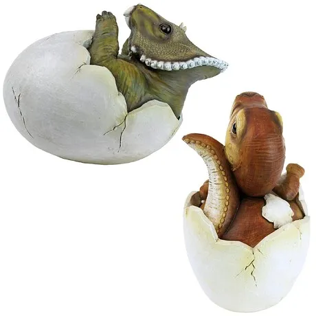 Jurassic Dinosaur Egg Hatchling Garden Statues