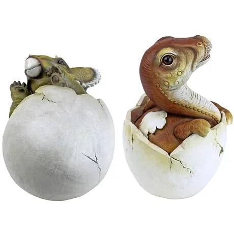 Jurassic Dinosaur Egg Hatchling Garden Statues