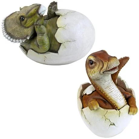 Jurassic Dinosaur Egg Hatchling Garden Statues