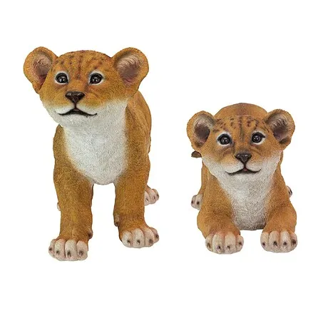 Lion Cubs of the Sahara Animal Statues: Complete Set