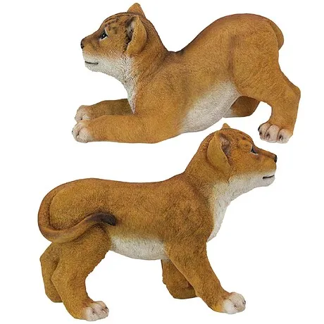 Lion Cubs of the Sahara Animal Statues: Complete Set
