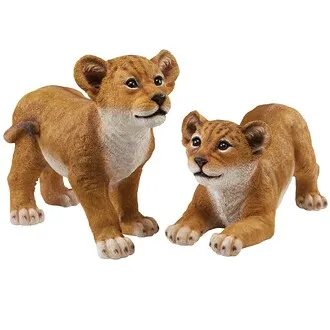 Lion Cubs of the Sahara Animal Statues: Complete Set