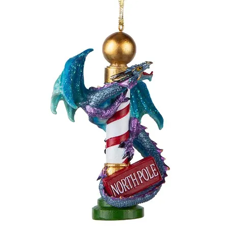North Pole Dancing Dragon 2024 Gothic Holiday Ornament: Each