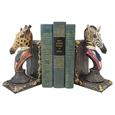 Serengeti Soiree Giraffe and Zebra Bookends